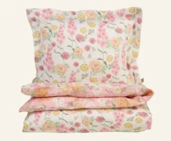 Outlet Påslakanset i satin multi/rosa - 150x210 cm