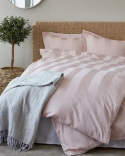 Discount Påslakanset i satin puderrosa - 150x210 cm