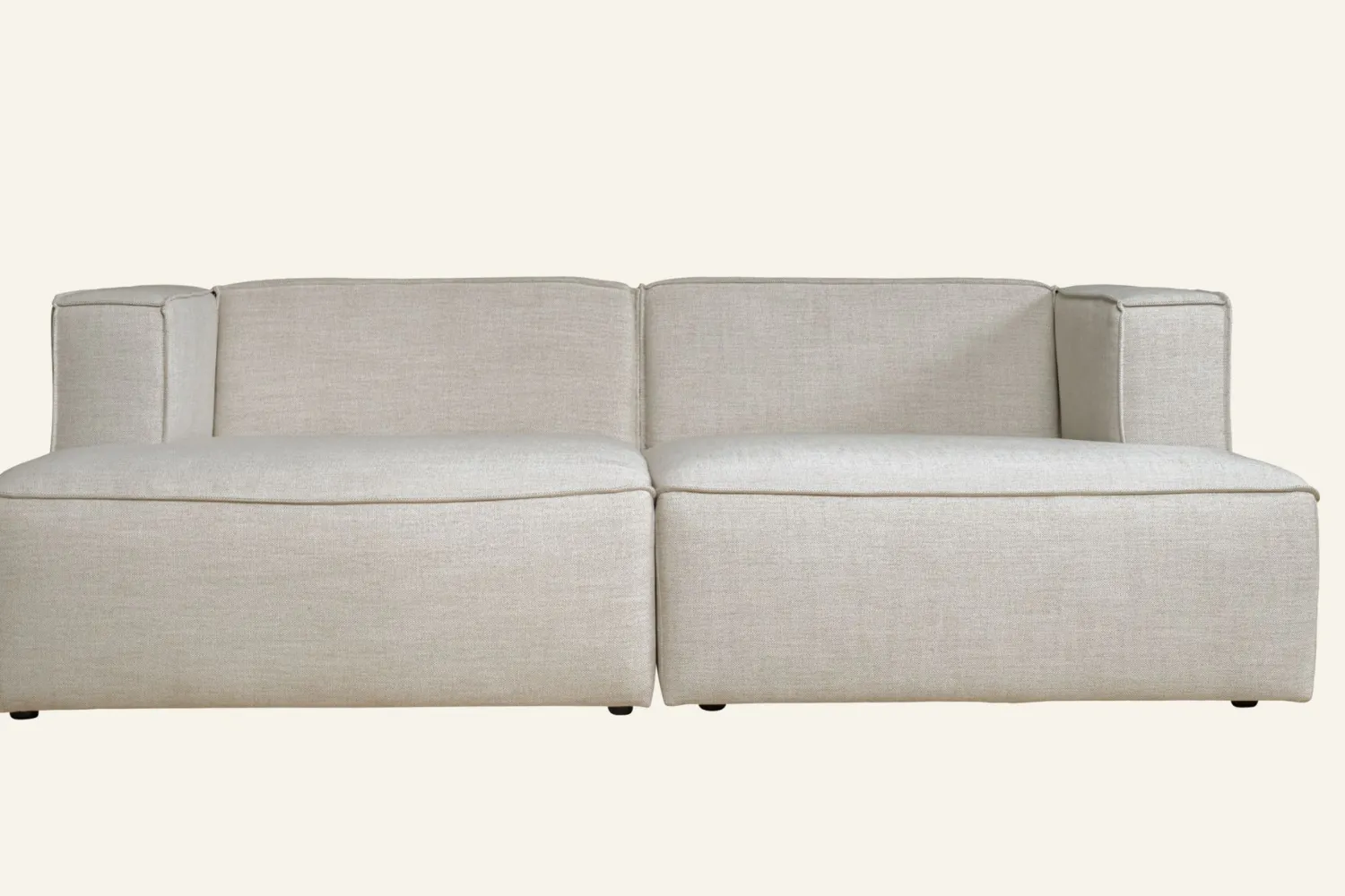 Forms & Objects 3-sits modulsoffa med schäslong natur - 228x154x73 cm