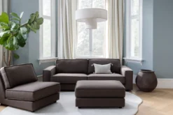Outlet Forms & Objects 3-sits soffa brun - 222x95x79 cm
