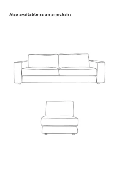 Discount Forms & Objects 3-sits soffa natur - 222x95x79 cm