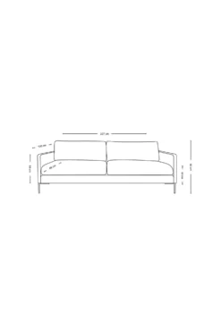 Sale Forms & Objects 3-sits soffa svart - 227x100x83 cm