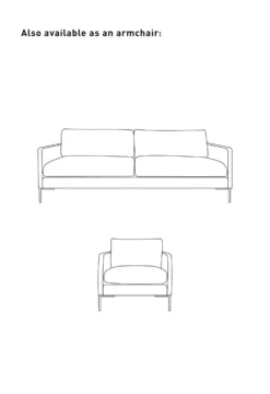 Forms & Objects 3-sits soffa vit - 227x100x83 cm