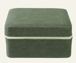New Smyckeskrin med dragkedja olivgrön - 13x13 cm