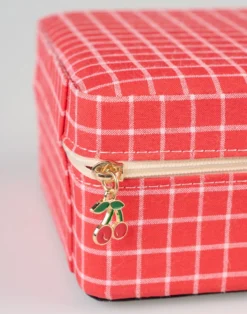 Discount Smyckeskrin med dragkedja röd - 13x13 cm