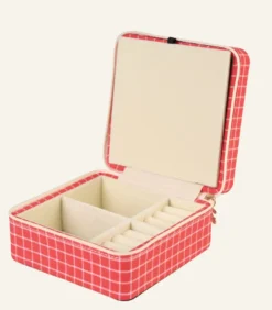Discount Smyckeskrin med dragkedja röd - 13x13 cm