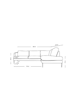 Clearance Forms & Objects Soffa divan höger beige - 269x220x80 cm