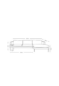 Forms & Objects Soffa schäslong höger beige - 300x156x80 cm