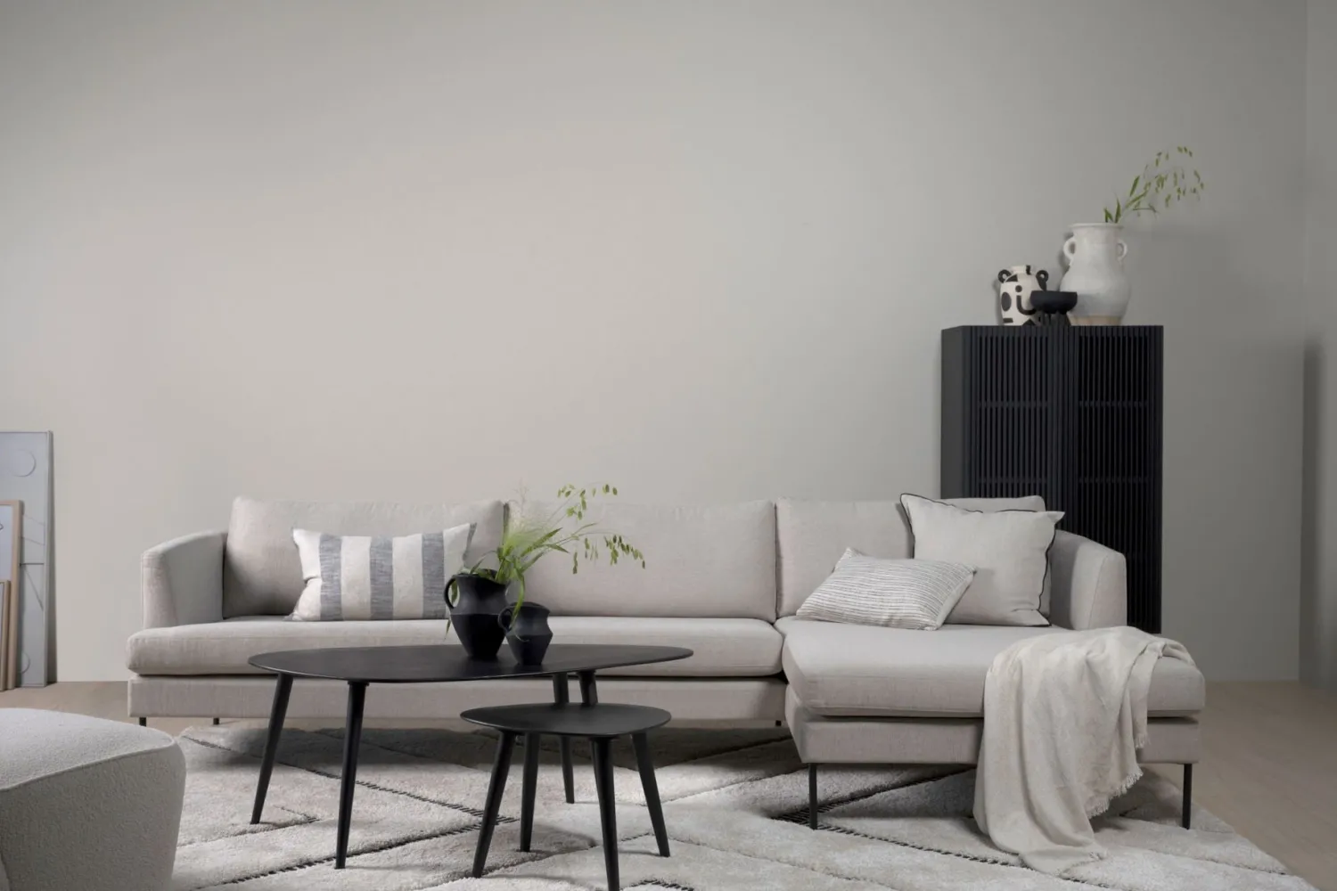 Forms & Objects Soffa schäslong höger beige - 300x156x80 cm