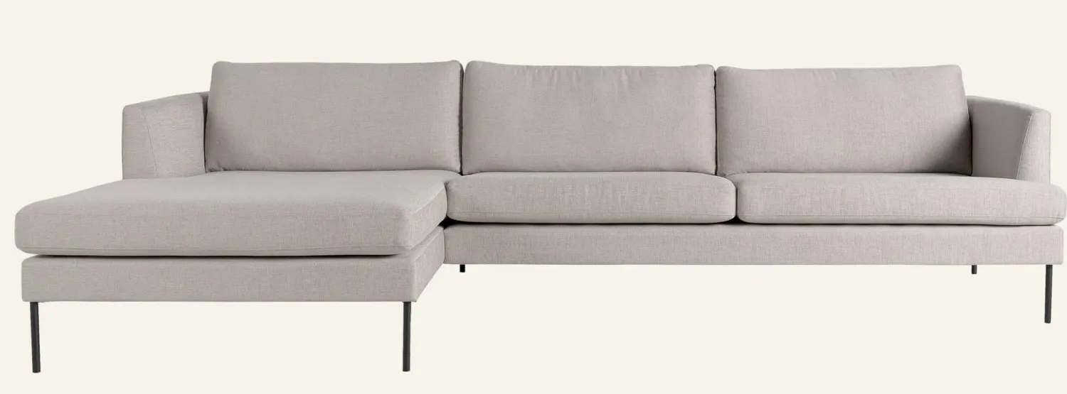 Forms & Objects Soffa schäslong vänster beige - 300x156x80 cm