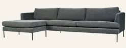 Discount Forms & Objects Soffa schäslong vänster grå - 300x156x80 cm