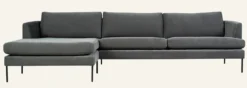 Discount Forms & Objects Soffa schäslong vänster grå - 300x156x80 cm