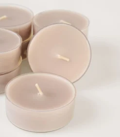 Outlet Stora värmeljus beige - 6x2 cm