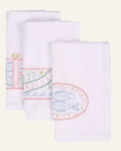 Online Camilla Pihl 3 st tygservetter vit - 45x45 cm