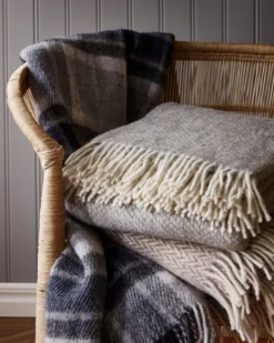 Discount Ullpläd taupe - 130x170 cm