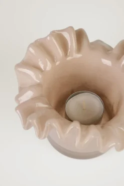 Best Värmeljushållare taupe - 13x13x8 cm